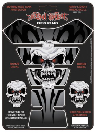 Наклейка на бак LETHAL THREAT TRIBAL SKULL