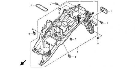 Honda Пластик задний нижний 80105MFGD00