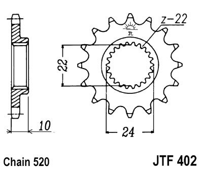 Звезда передняя JT Sprockets JTF 402.16