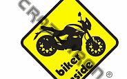 Наклейка на авто BIKER INSIDE Tour, желтая