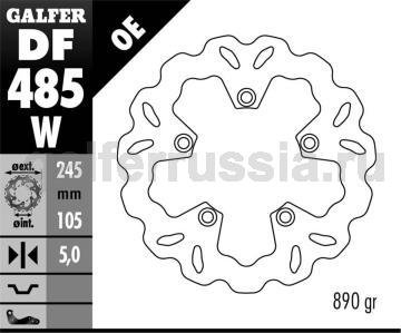 Лепестковый не плавающий диск DF 485 W зад