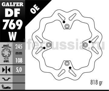 Лепестковый не плавающий диск DF 769 W зад