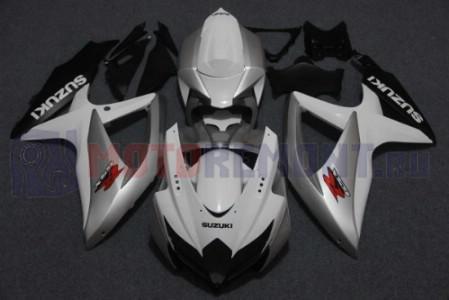 Комплект пластика для мотоцикла Suzuki GSX-R600/750 2008-2010 Бело-Серебрянный