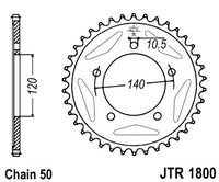 Звезда задняя алюминий JT Sprockets JTA 1800.43