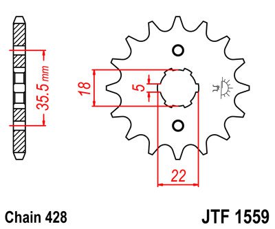 Звезда передняя JT Sprockets JTF 1559.14