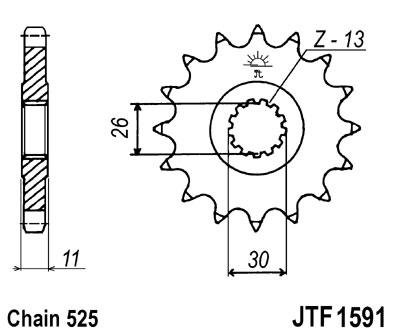 Звезда передняя JT Sprockets JTF 1591.16