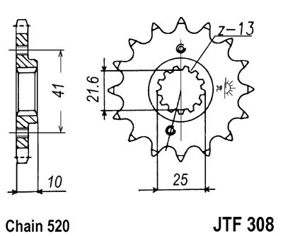 Звезда передняя JT Sprockets JTF 308,15