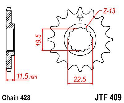 Звезда передняя JT Sprockets JTF 409.14