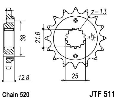 Звезда передняя JT Sprockets JTF 511.15