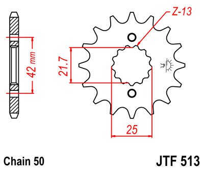 Звезда передняя JT Sprockets JTF 513.14