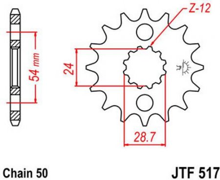 Звезда передняя JT Sprockets JTF 517.17