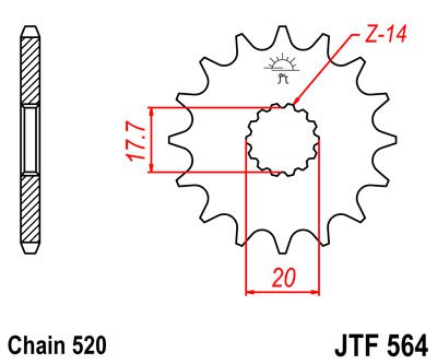 Звезда передняя JT Sprockets JTF 564.13