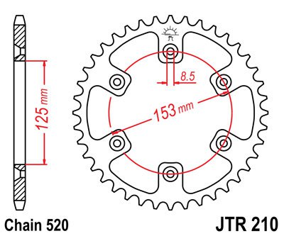 Звезда задняя JT Sprockets JTR 210.43