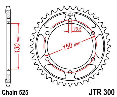 Звезда задняя JT Sprockets JTR 300.43