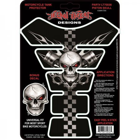 Наклейка на бак LETHAL THREAT PISTON SKULL