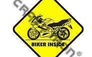 Наклейка на авто BIKER INSIDE Sport 2, желтая