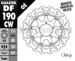 Плавающий тормозной диск с алюминиевой ступицей DF 190 CW перед