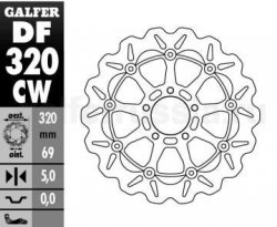 Плавающий тормозной диск с алюминиевой ступицей DF 320 CW перед