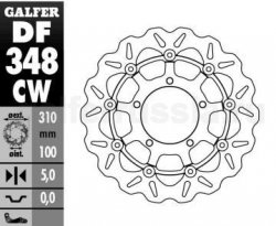 Плавающий тормозной диск с алюминиевой ступицей DF 348 CW перед