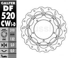 Диск тормозной передний GALFER DF520 CWD