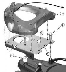 Площадка под кофр Givi Monolock M5M для BMW F 650 GS / F 800 GS (08> 12)