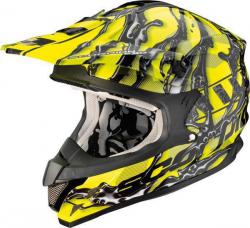 Шлем Scorpion EXO VX-15 AIR EVO MAGMA, цвет Черный/Желтый/Неон, размер L