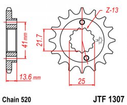 Звезда передняя JT Sprockets JTF 1307.15