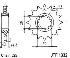 Звезда передняя JT Sprockets JTF 1332,15