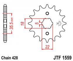 Звезда передняя JT Sprockets JTF 1559.14