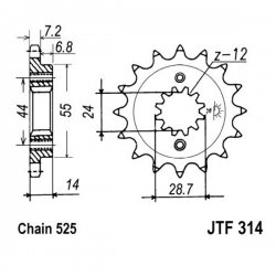 Звезда передняя JT Sprockets JTF 314.16