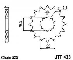 Звезда передняя JT Sprockets JTF 433.14