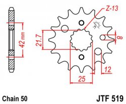 Звезда передняя JT Sprockets JTF 519.17