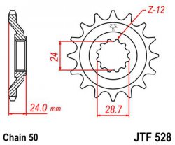 Звезда передняя JT Sprockets JTF 528.17