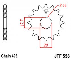 Звезда передняя JT Sprockets JTF 558.14