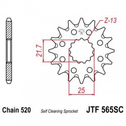 Звезда передняя JT Sprockets JTF 565.14SC самоочищающаяся