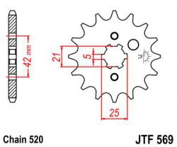 Звезда передняя JT Sprockets JTF 569.13