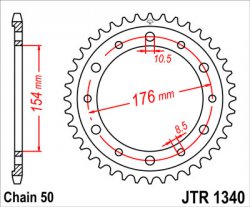 Звезда задняя JT Sprockets JTR 1340.43