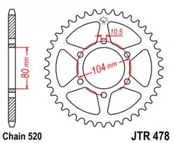 Звезда задняя JT Sprockets JTR 478.43