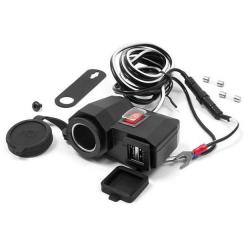 Розетка  12V + 2USB с выключателем 22мм